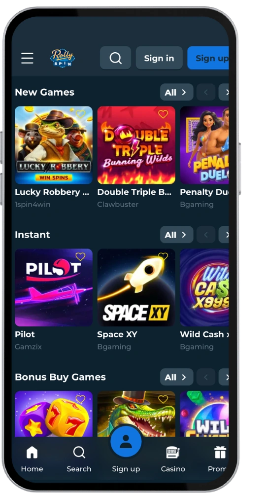 RollySpin Casino descarregar